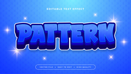 Wall Mural - Blue and white pattern 3d editable text effect - font style