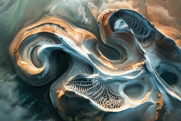 Capture an otherworldly dimension in robotic wildlife photography with aerial views of fantastical, surreal creatures Combine organic and mechanical elements in a photorealistic, futuristic landscape