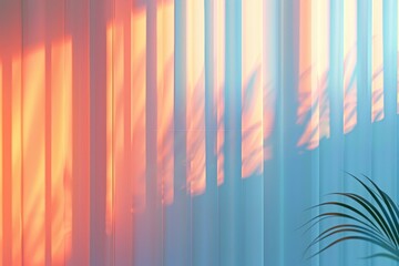 Wall Mural - A colorful curtain with a sun shining through it