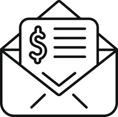 Sticker - Collateral mail info icon outline vector. Service payment. Credit personal assistance