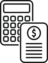 Sticker - Collateral calculator icon outline vector. Service payment. Financial investment