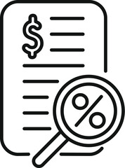 Sticker - Percent money support icon outline vector. Paper document. Service crisis help