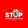 Stop Smoking post. World anti Tobacco Day Awareness theme on red background. Vector illustration