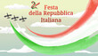 Republic Day of Italy celebration greeting card background, poster, card, template, layout. Italy patriotic National holiday banner