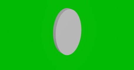 Poster - animation of rotation of a white ellipse symbol with shadow. simple and complex rotation. seamless l