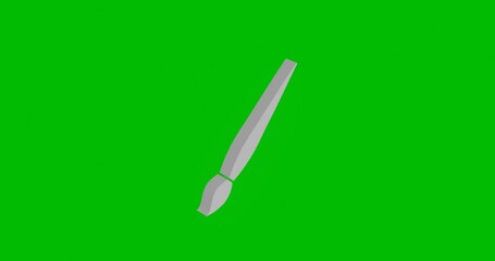 Poster - animation of rotation of a white artistic brush symbol with shadow. simple and complex rotation. sea