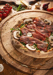 Sticker - Savory pizza topped with prosciutto