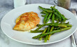 seasoned chicken  breast  with green beans and asparagus