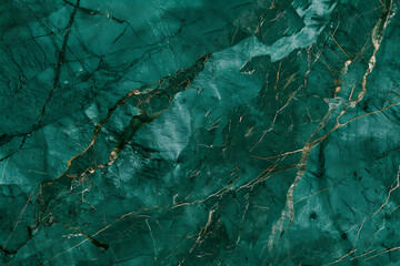 Wall Mural - Emerald green marble texture. Abstract background with veins. Natural stone pattern. AI