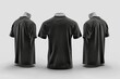 3D, layout, black T-shirt side and back, template, mockup