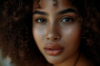 © angelo sarnacchiaro - Closeup portrait of a beautiful African American girl