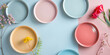 © IndigoElf - Minimalistic wallpaper background with multicolored plates in a pastel color palette.