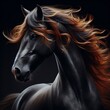 Elegant sport horse font sombre, photographe haute qualité HD beaucoup de détails cheval sauvage