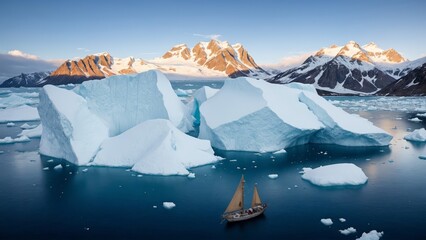 Wall Mural - iceberg in the sea