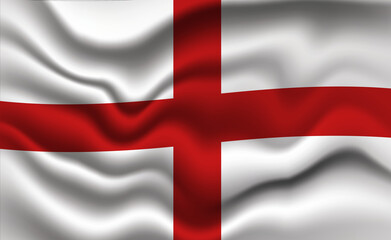 Wall Mural - Waving English Flag 3D Illustration. The National Flag of England.