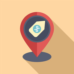 Poster - sale tag location store icon flat vector. commerce cart. online route