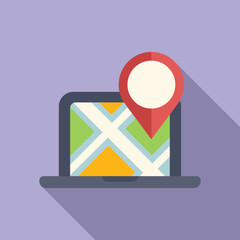 Poster - mark online locator icon flat vector. market place. advertising mobile service