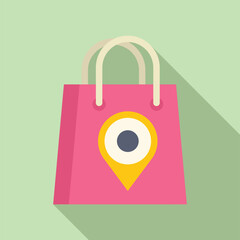 Poster - shopping place locator icon flat vector. online map app. market place