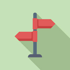 Poster - Direction pillar shop icon flat vector. Geo road map. Store locator