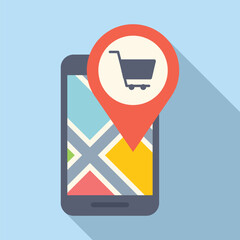 Poster - place shop locator icon flat vector. mobile app. button find near