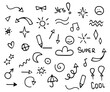Cute doodle pen line element collection