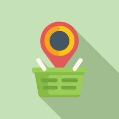Poster - shop market location icon flat vector. geo pointer. sale promotion