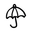 Hand drawn doodle umbrella vector line icon