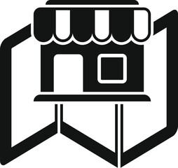 Poster - store locator map icon simple vector. road service. street location shop