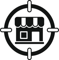 Poster - target store locator icon simple vector. global find near. road shop