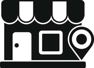 Poster - store locator position icon simple vector. market place. direction sale