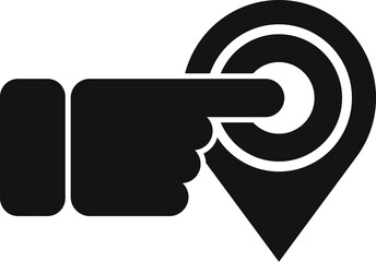 Poster - click on store location icon simple vector. street map. market internet destination