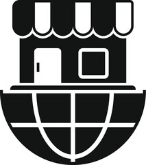 Poster - global market locator icon simple vector. path shop. mark position