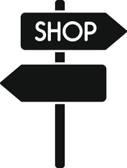 Poster - shop direction road board icon simple vector. online map search. global find