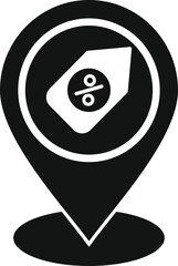 Poster - sale tag location store icon simple vector. commerce cart. online route
