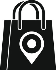 Poster - shopping place locator icon simple vector. online map app. market place