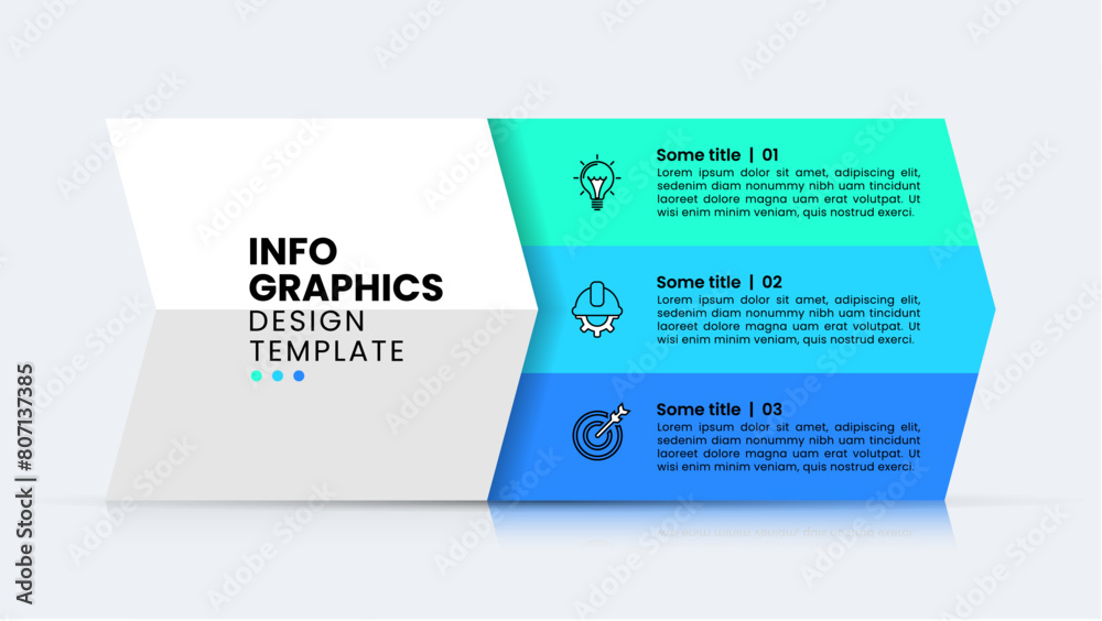 Infographic template. Arrow shaped banner with 3 steps Stock Vector ...