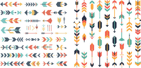 Leinwandbilder - Flat arrows vector. Modern flat arrow icons and arrow signs