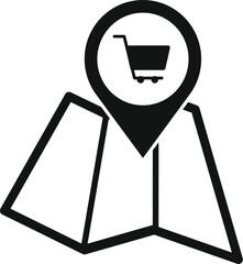 Poster - map pointer shop icon simple vector. locator online. app delivery market