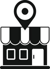 Poster - market locator icon simple vector. local front. cart radius mall