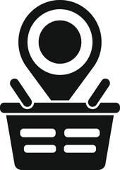 Poster - shop market location icon simple vector. geo pointer. sale promotion