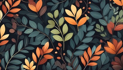 Canvas Print - seamless pattern with leaves