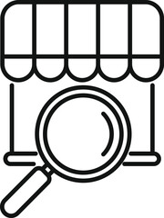 Poster - search shop magnifier icon outline vector. online locator app. commercial button