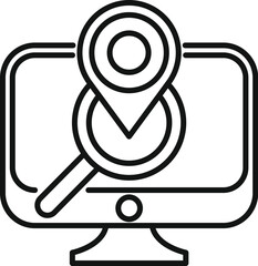 Poster - find online store icon outline vector. shop locator. find near point