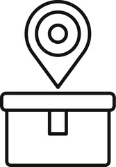 Poster - Store locator parcel icon outline vector. Target badge. Pointer location