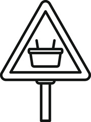 Poster - store road sign icon outline vector. road locator. pin locate shop