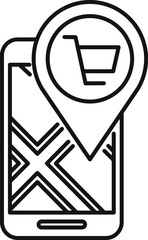 Poster - place shop locator icon outline vector. mobile app. button find near