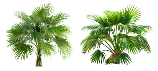 Poster - Realistic vibrant palmetto plant isolated on transparent or white background