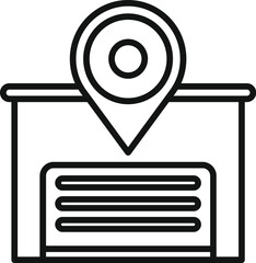 Poster - store locator street icon outline vector. retail near. mark position