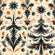 Ornamental retro pattern with geometric shapes