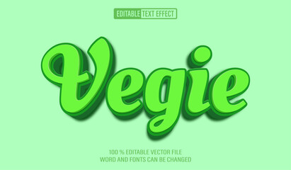 Wall Mural - Editable 3d text style effect - Vegetable text effect Template